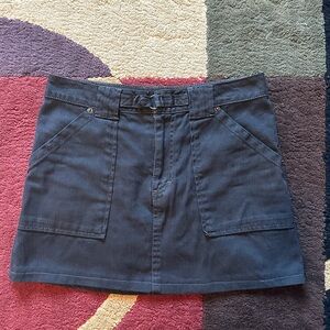 Vintage Y2K Womens Mini Skirt Black Contrast Stitching Kikit Jeans
